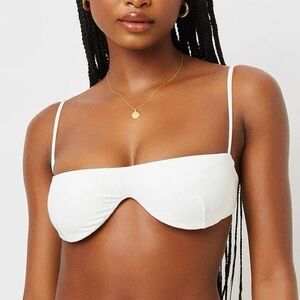 Frankies Bikinis Tolly Underwire Bikini Top White Medium Sold Out